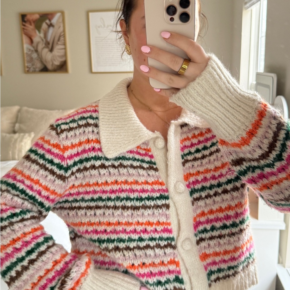 Striped Multicolor Cardigan Sweater
